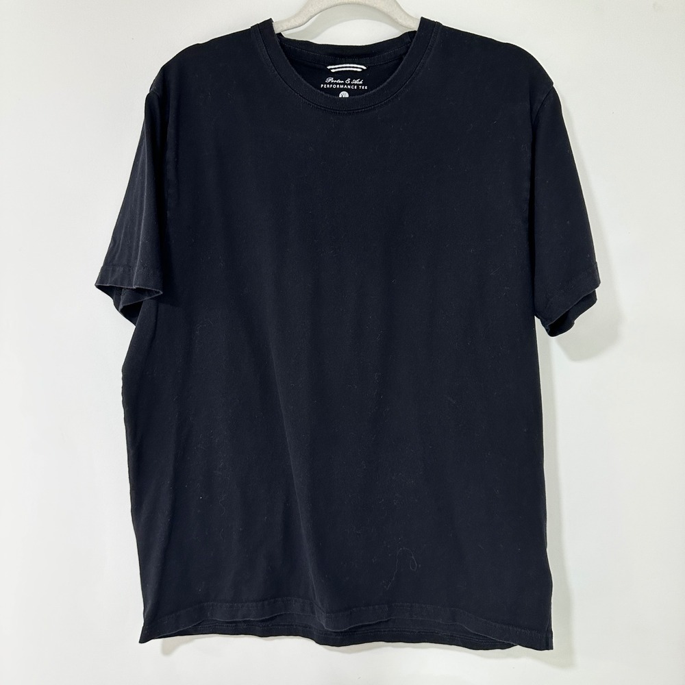 Porter & Ash Performance Tee Mens XL Black Stretch Cotton Blend | Minimalist